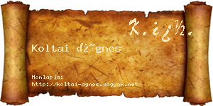 Koltai Ágnes névjegykártya