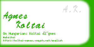 agnes koltai business card